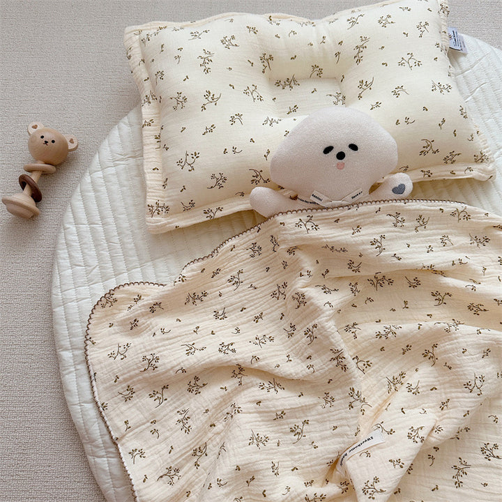 Unisex Cozy Muslin Teppet med Delikat Blomster Mønster Skanto