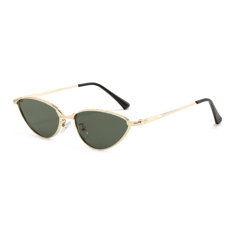 Dame Cat-Eye solbriller med rhinestones ramme og beskyttende linser Skanto