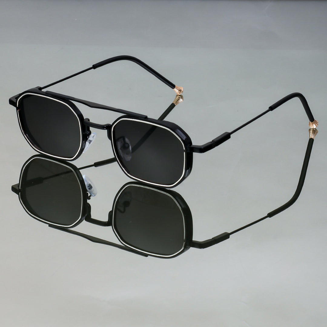 Dame Designer solbrille med elegant metallisk ramme Skanto