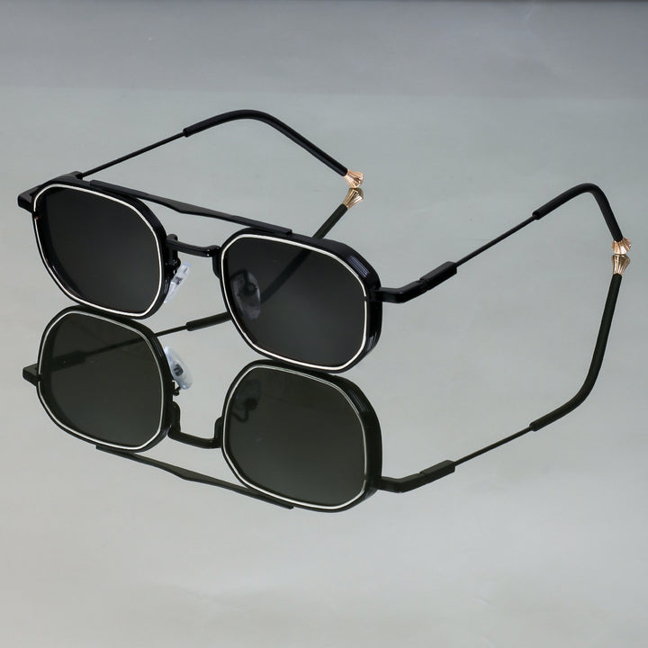 Dame Designer solbrille med elegant metallisk ramme Skanto