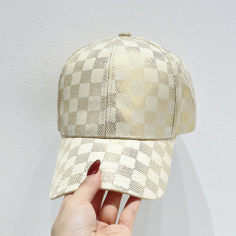 Kvinners Nett Sjekket Baseball Caps Skanto