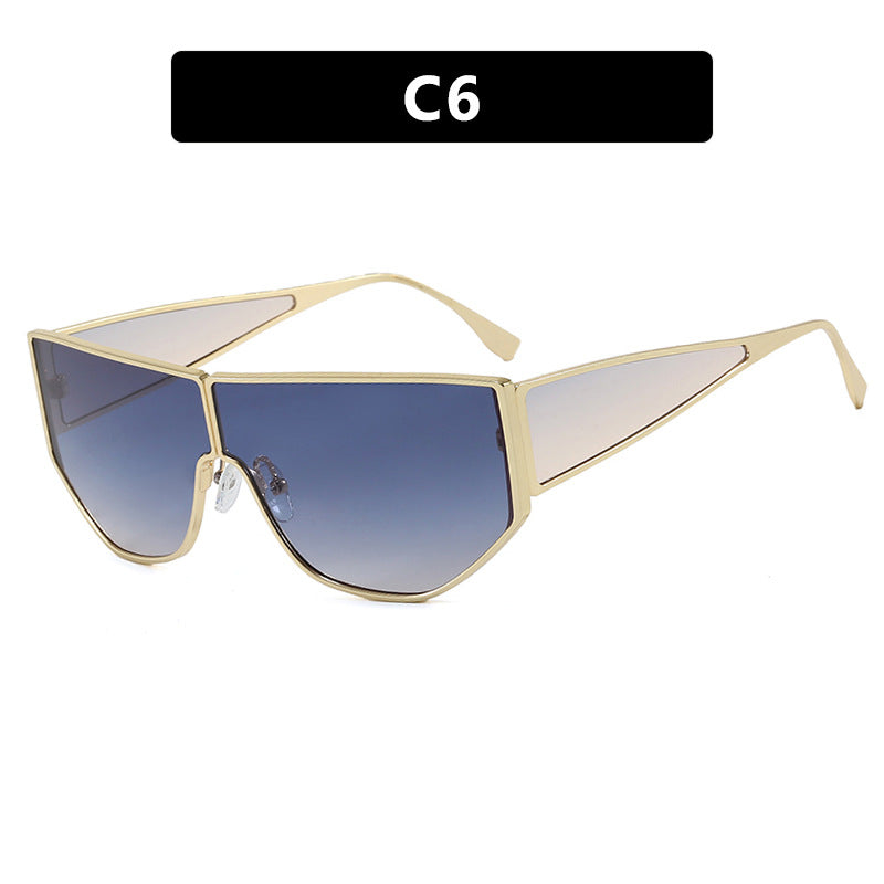 Dame trendy oversized solbriller med markant geometrisk design Skanto