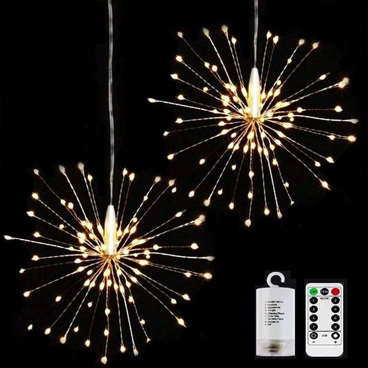 Skanto | Fyrverkeri Lys Dandelion Kobbertråd 120/200 Lys Batteri USB Solcelle LED Dekorativt Lys