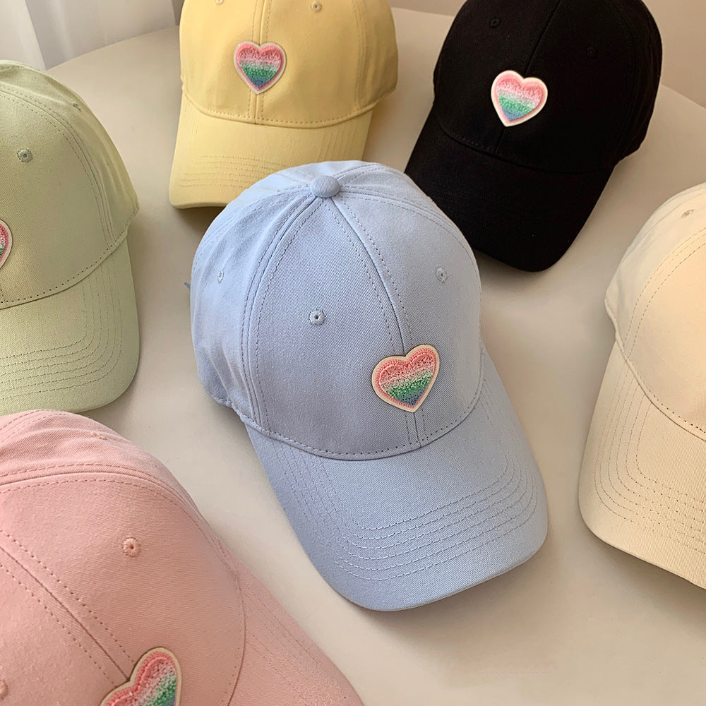 Kvinne Casual Hjerte Brodert Baseball Caps Skanto