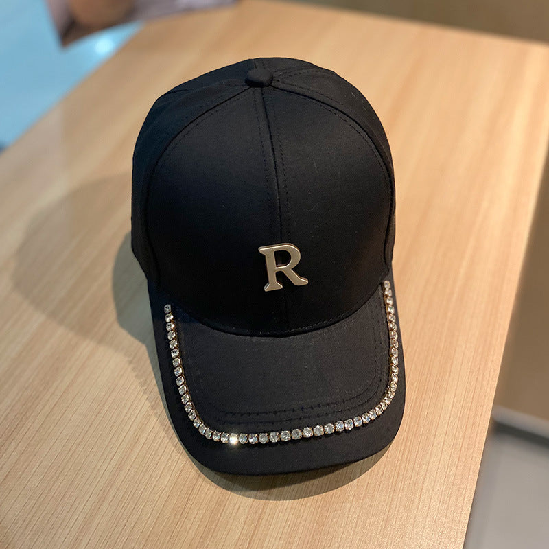 Kvinnelige Spiked Rhinestone Baseball Cap Skanto