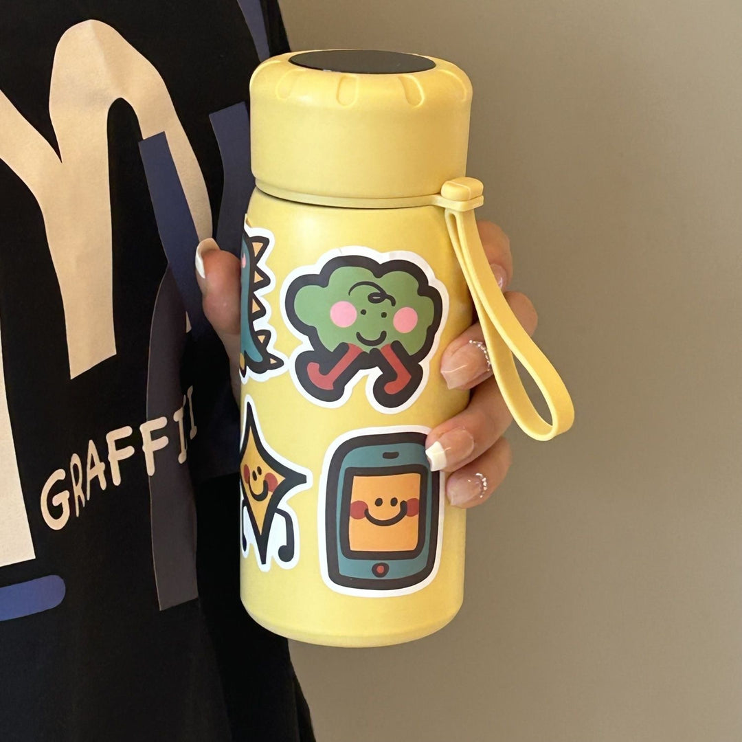 Damen stilvolle Wasserflasche mit witzigen Aufklebermotiven Skanto