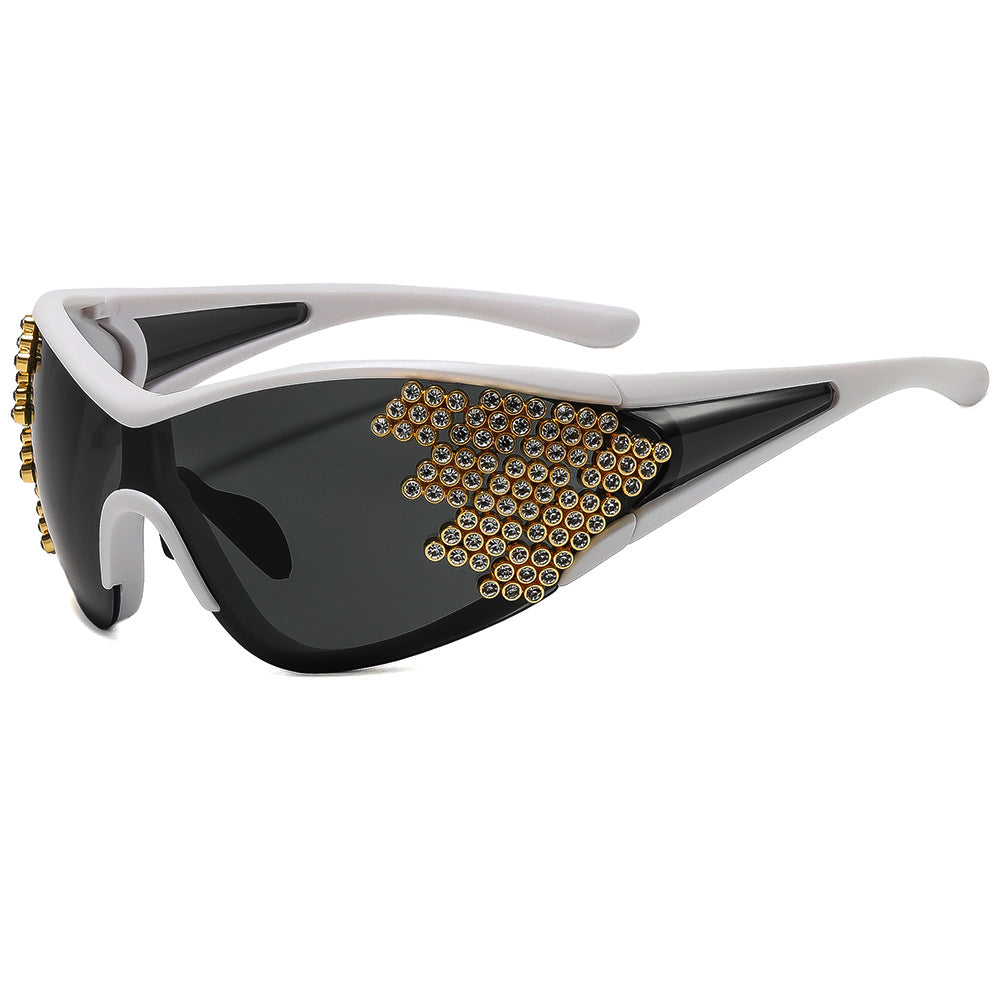 Dame Sporty Solbrille med glitrende dekor Skanto