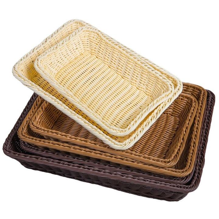 Unisex Rektangulær Rattan Serveringskurv Skanto