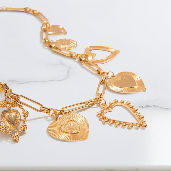 Skanto | Chunky Hjerte Charm Halskjede