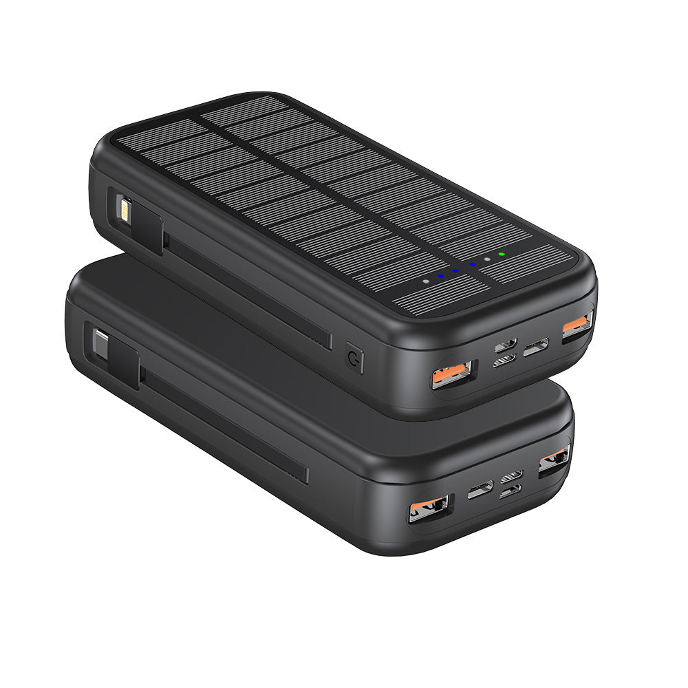 Solcelledrevet powerbank med integrert hurtigladefunksjon Skanto