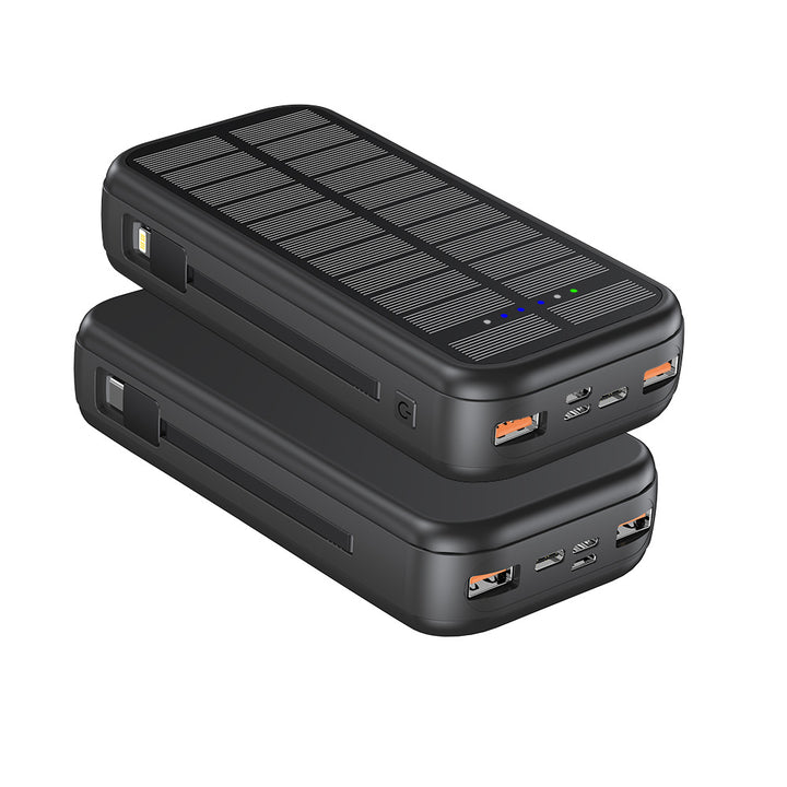 Solar Powerbank med Integrert Hurtigladingsfunksjon og Usb-C-kabel Skanto