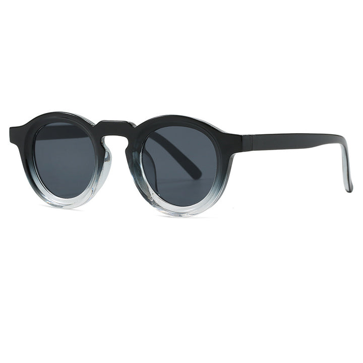 Damer fashionable runde solbriller med transparent ramme og UV-beskyttelse Skanto