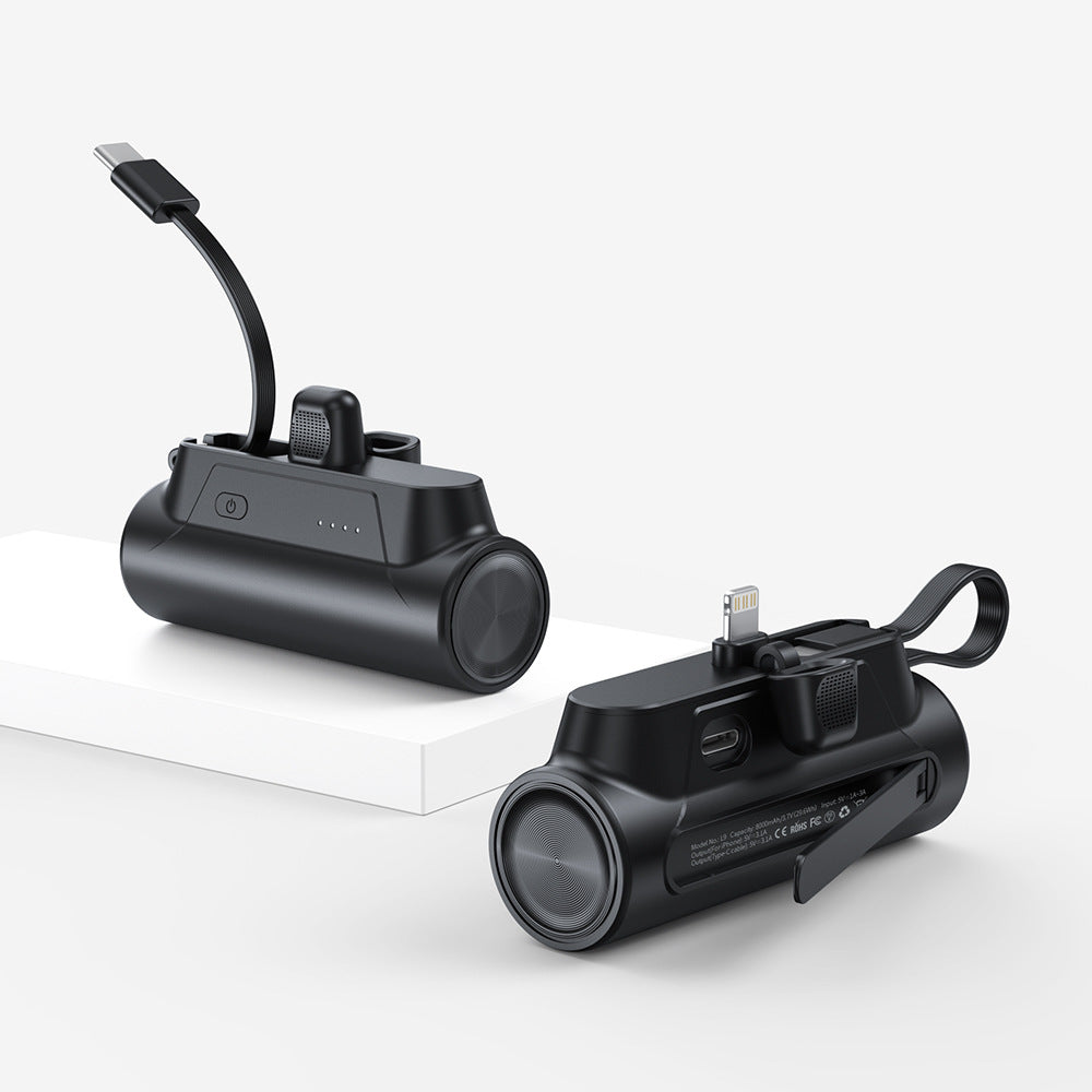 Mini Powerbank med integrert ladekabel Skanto
