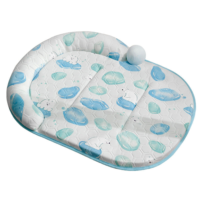 Unisex nan polstret babyspillmatte med hevet hodepute og sklisikker underside Skanto