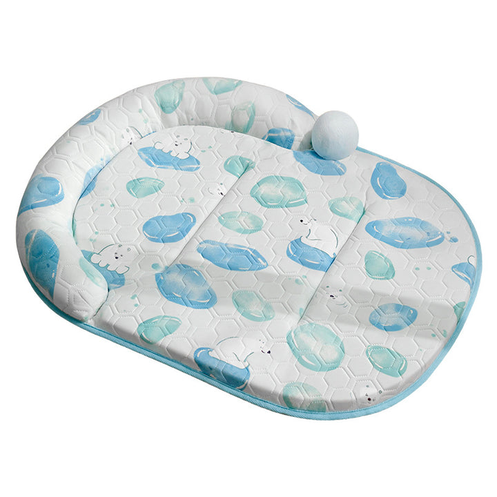 Unisex nan polstret babyspillmatte med hevet hodepute og sklisikker underside Skanto
