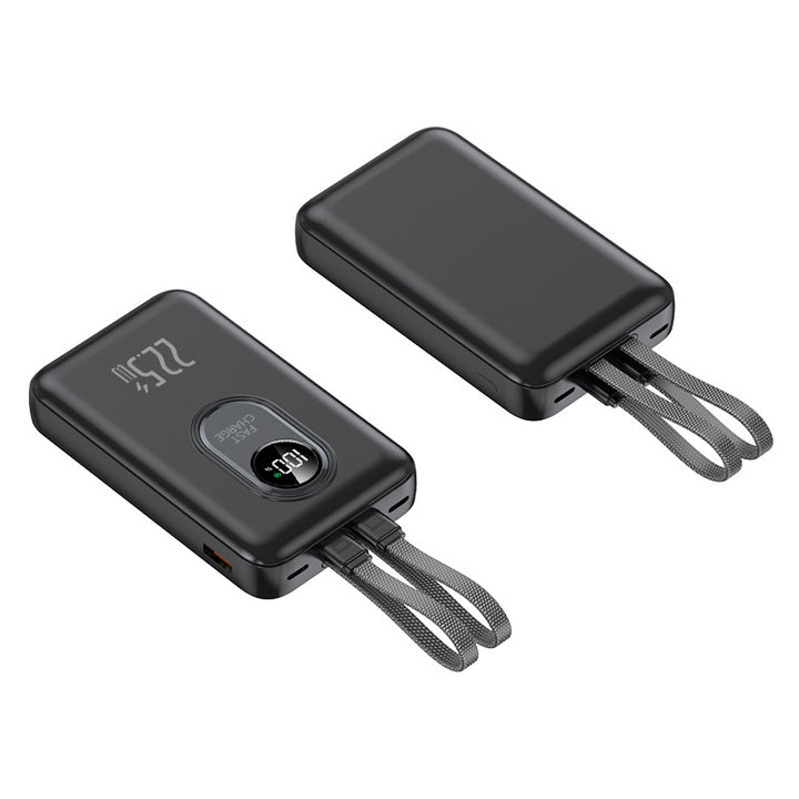 Powerbank med hurtigladingsfunksjon og integrert kabelsystem Skanto