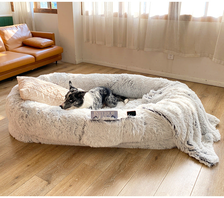 Plush Faus Fur Teppe Hundefläge