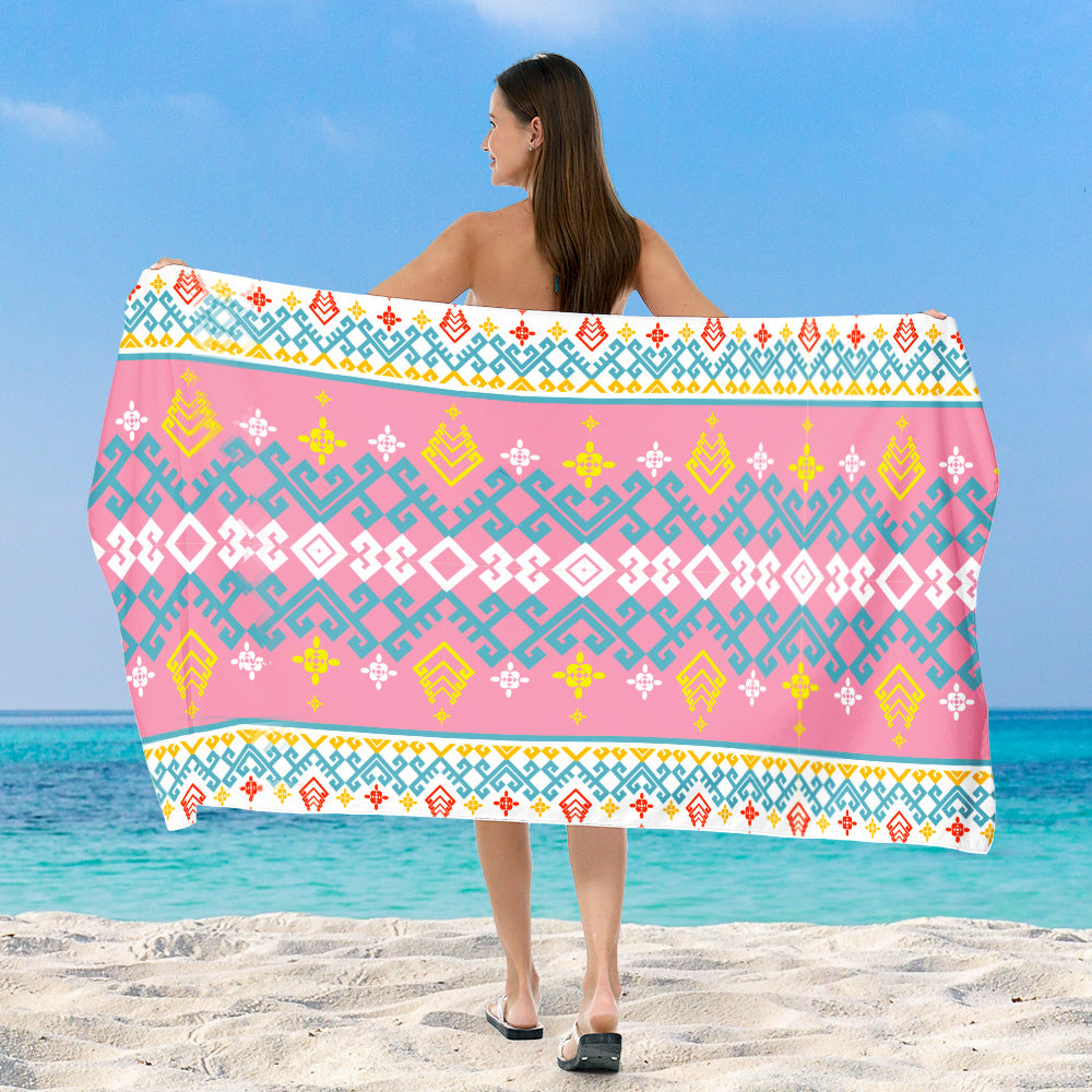 Strandteppe med eksklusiv geometrisk tribal-design Skanto