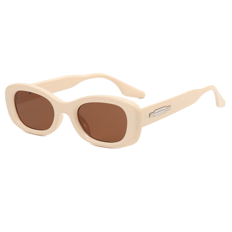 Dame trendy retro-solbriller med bred ramme Skanto