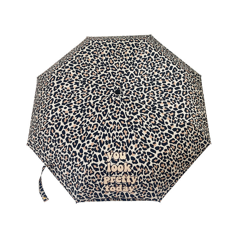 Dame Faltbar Paraply med dynamisk Leopardmønster Skanto