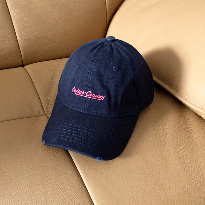Kvinne Casual Distressed Cotton Baseball Cap Skanto