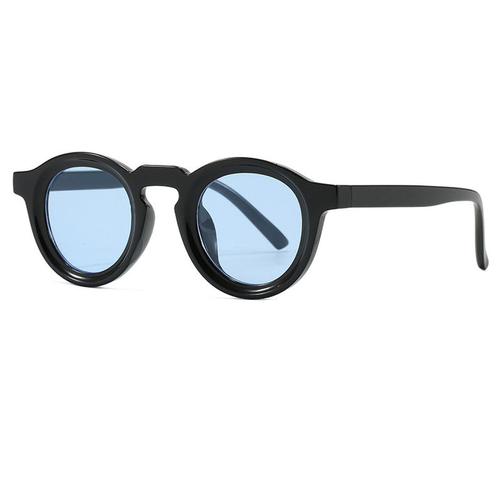 Damer fashionable runde solbriller med transparent ramme og UV-beskyttelse Skanto
