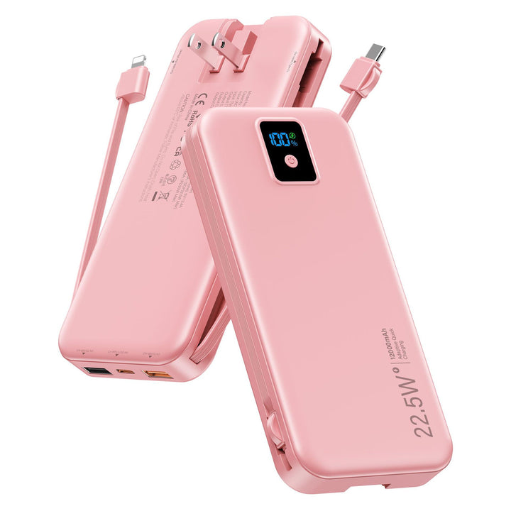 Powerbank med digitalt LCD-display og integrert lader Skanto