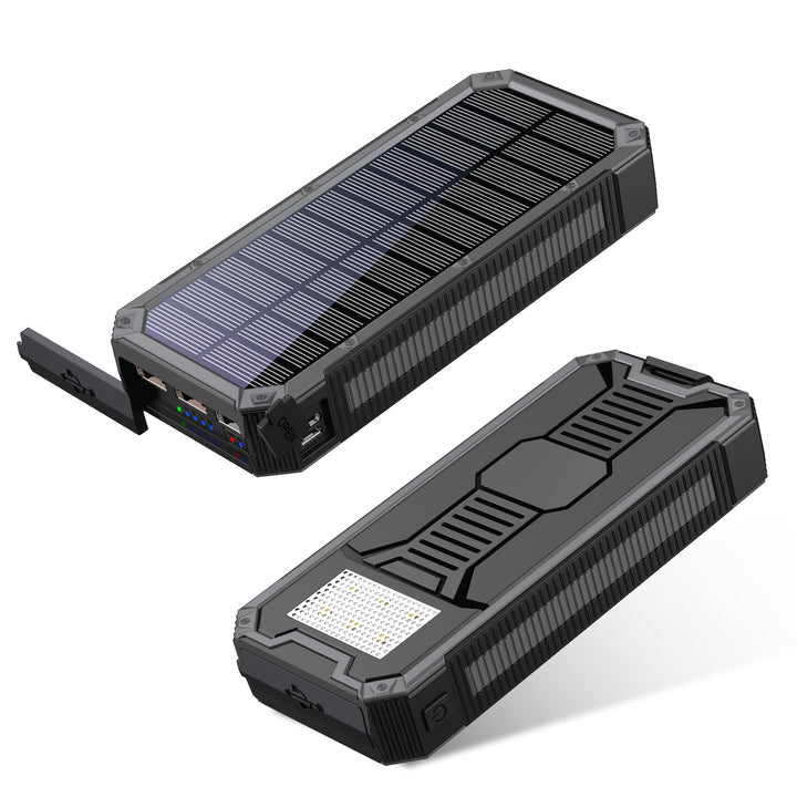 Solcelle Powerbank med integrert lommelykt og hurtiglading Skanto
