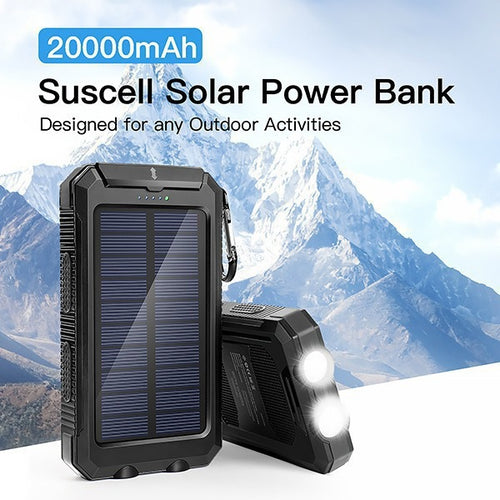 Solcelledet powerbank med dobbel USB-tilkobling Skanto