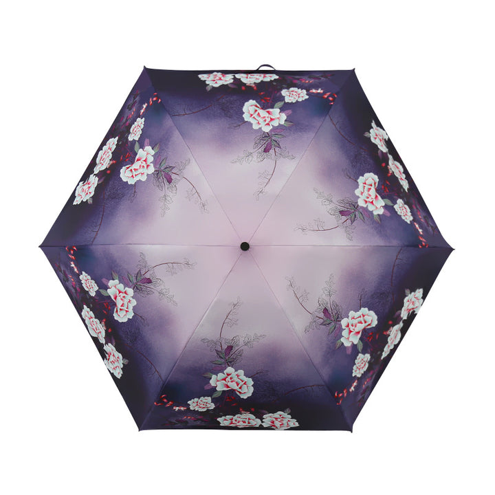 Dames Elegant Paraply med utsøkt blomsterdesign Skanto