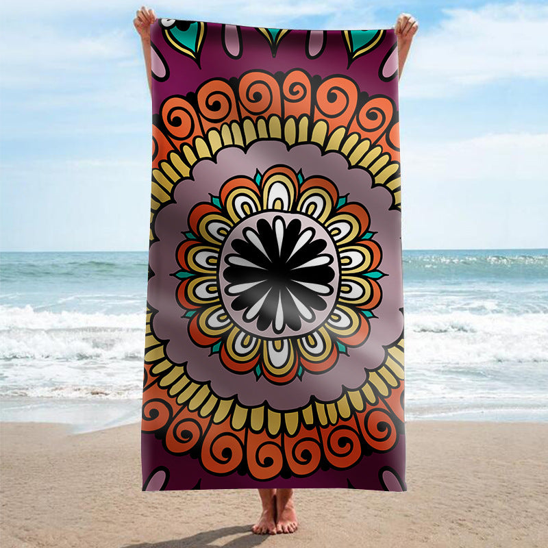 Strandhåndkle med kunstferdig mandala-design Skanto