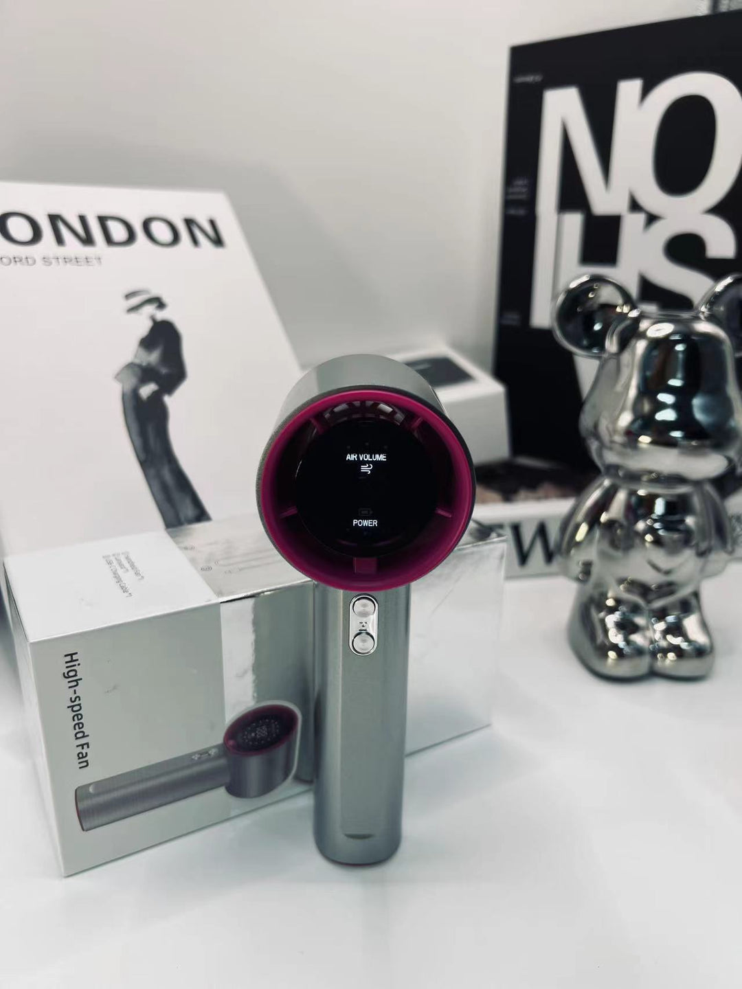 Dame Håndholdt USB-vifte med temperaturvisning Skanto