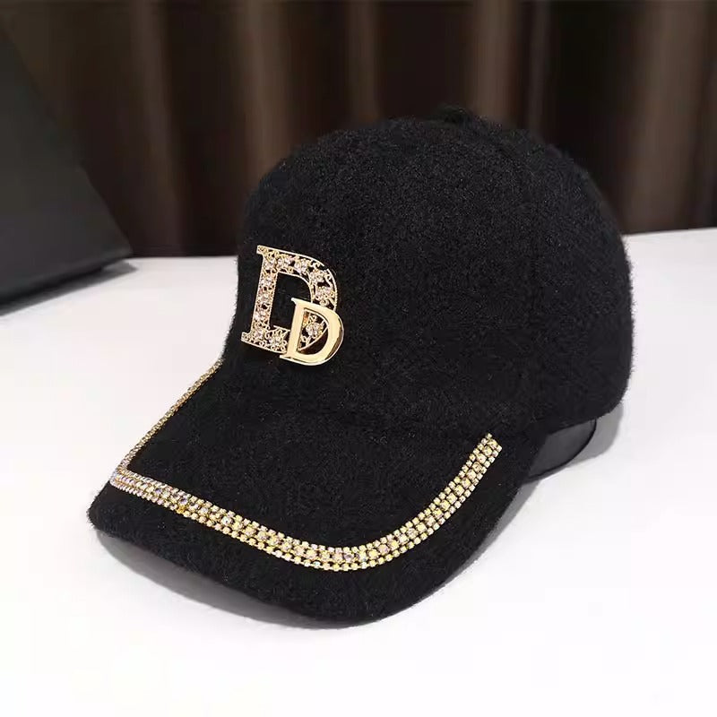 Kvinners luksuriøse utsmykkede ull baseballcap Skanto
