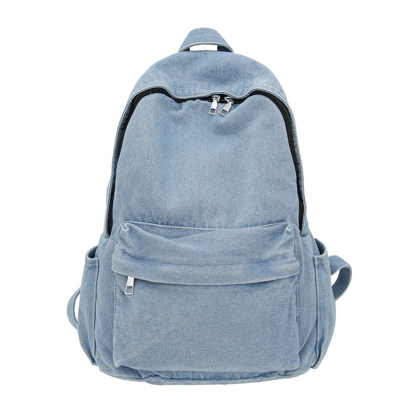 Klassisk Denim Skole Ryggsekk