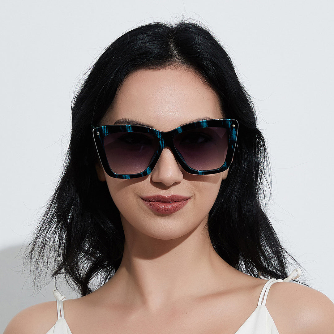 Dame geometrisk oversized solbrille Skanto