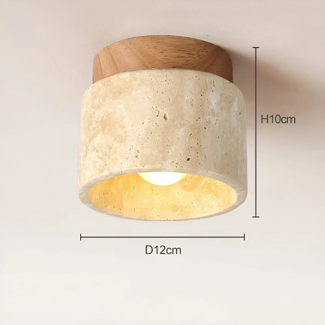 Skanto | Rustikk Travertin Taklampe - TravaGlow