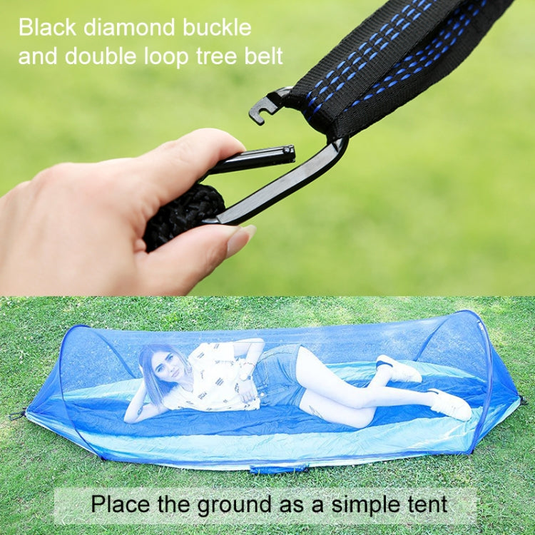 Skanto | Bærbar Utendørs Camping Fullt Automatisk Nylon Parachute Hengekøye med Myggnett, Størrelse: 250 x 120cm (Oliven Grønn)