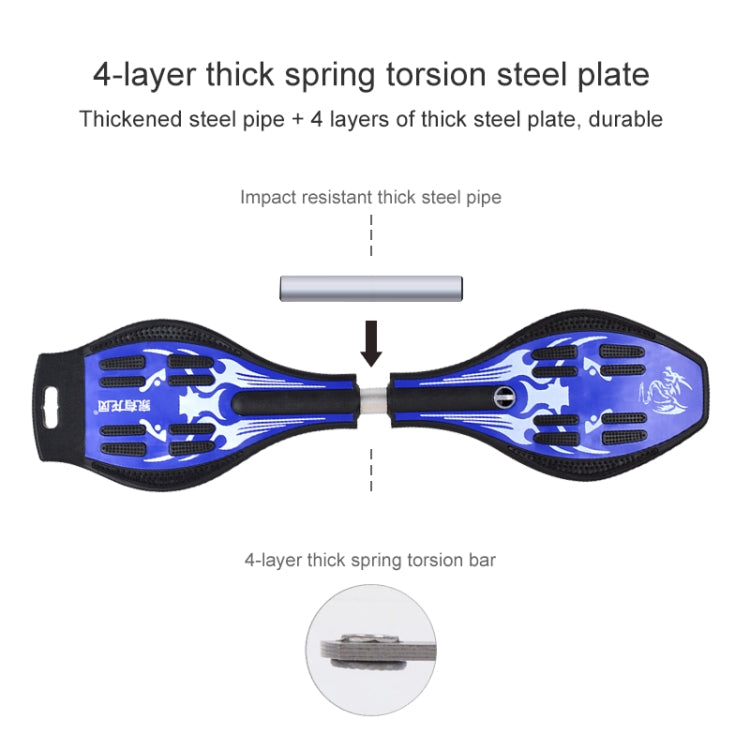 Skanto | Fashion Vulkan Mønster To-hjul Skateboard Glødende Lynhjul Vitalitetsbrett (Svart)