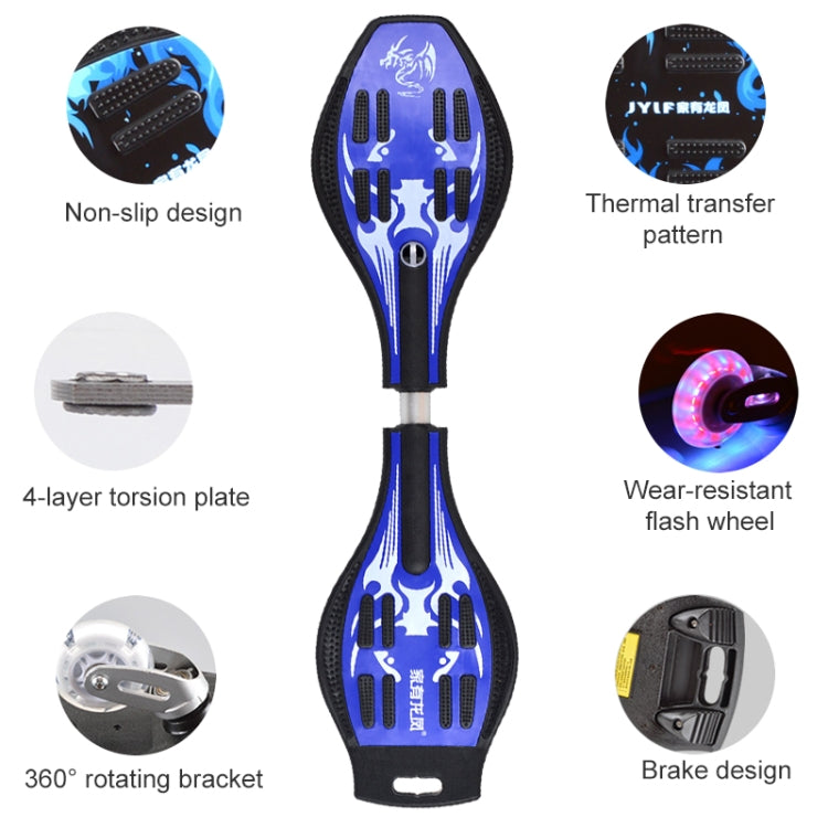 Skanto | Fashion Vulkan Mønster To-Hjul Skateboard Blazing Flash Hjul Vitalitetsbrett (Blå)