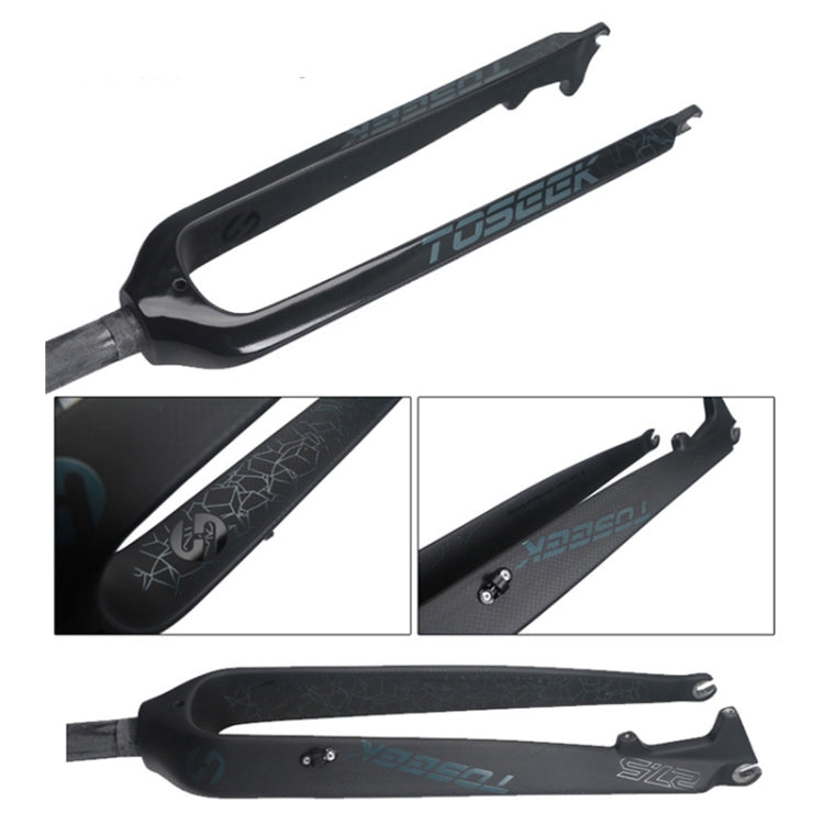 Skanto | TOSEEK Ultra Light 26 Tommer 385mm Terrengsykkel Full Karbon Gaffel Rett Rør Skivebrems (Svart)