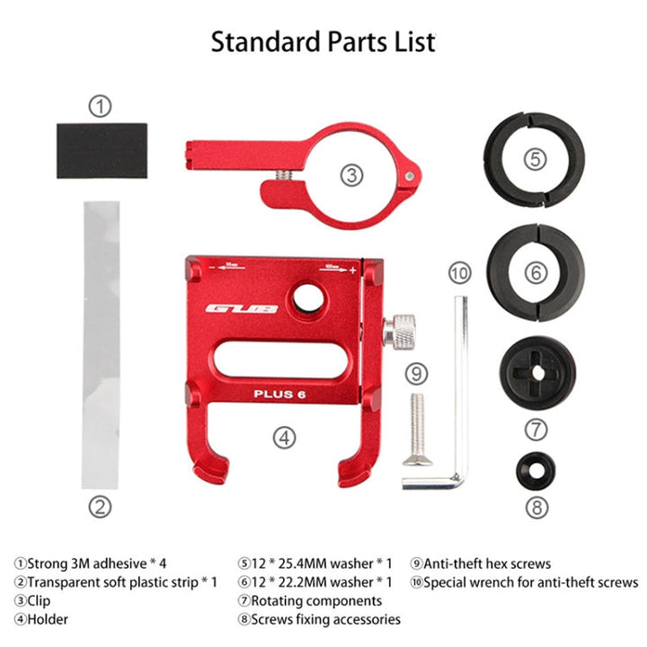 Skanto | GUB Plus 6 Aluminiumlegering MTB Sykkel Telefonholder (Titaniumfarge)