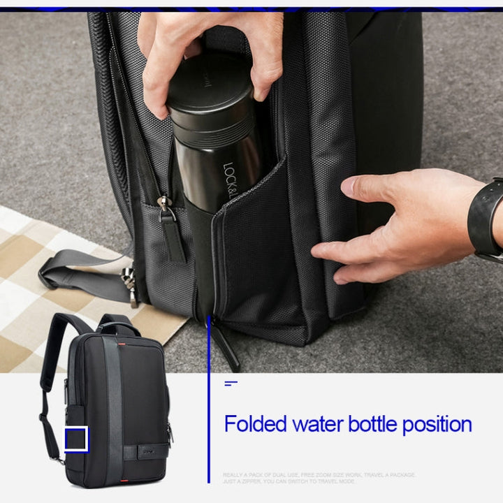 Skanto | Bopai 751-006561 Stor kapasitet forretningsavslappet pustende laptop ryggsekk med ekstern USB-port, Størrelse: 29 x 16 x 44 cm (Svart)