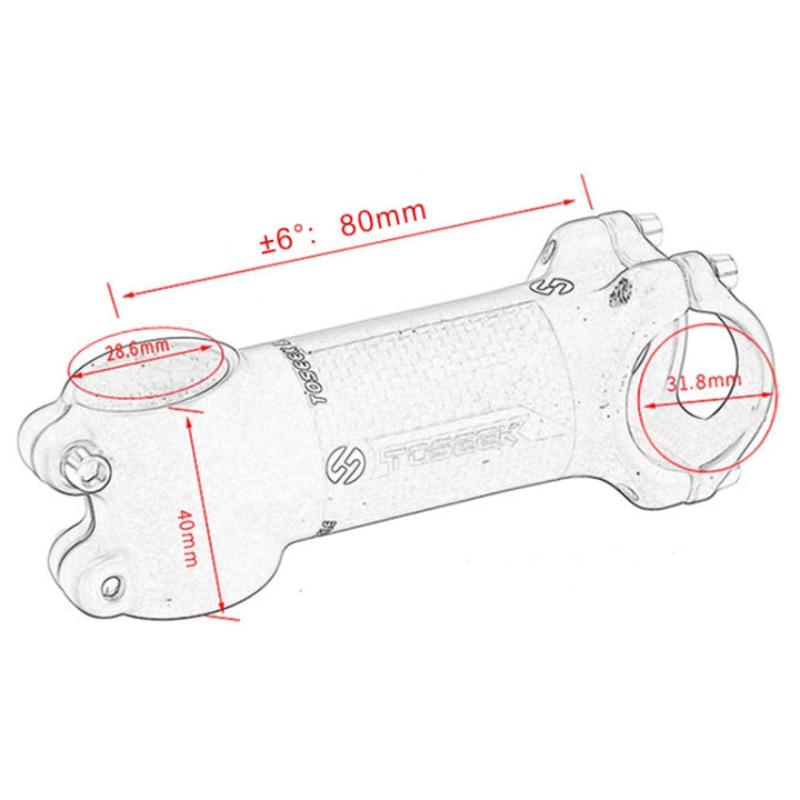 Skanto | TOSEEK Gate-Fjellsykkel Ultra-lett Stem Riser Tap, Størrelse: 6 Grader, 80mm (Matt)