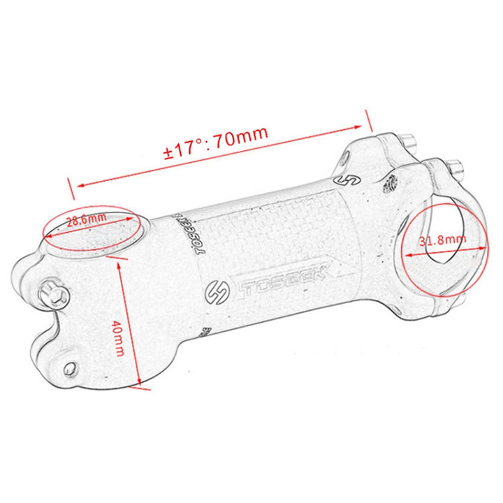 Skanto | TOSEEK Gatefjellsykkel Ultra-light Styrestem Høyer, Størrelse: 17 Grader, 70mm (Matte)