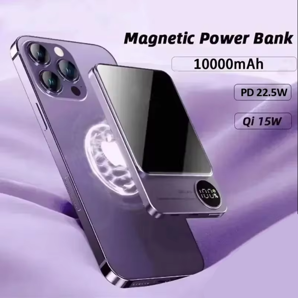 Skanto | mAh Magnetisk Trådløs Bærbar Power Bank Kompatibel med iPhone