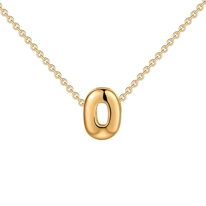 Skanto | Dainty Bubble Letter Initial Necklace