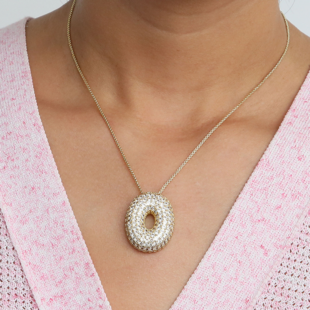 Skanto | Chunky Bubble Diamond Dazzle Initial Halskjeder