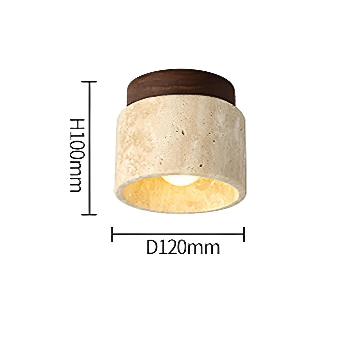 Skanto | Rustikk Travertin Taklampe - TravaGlow