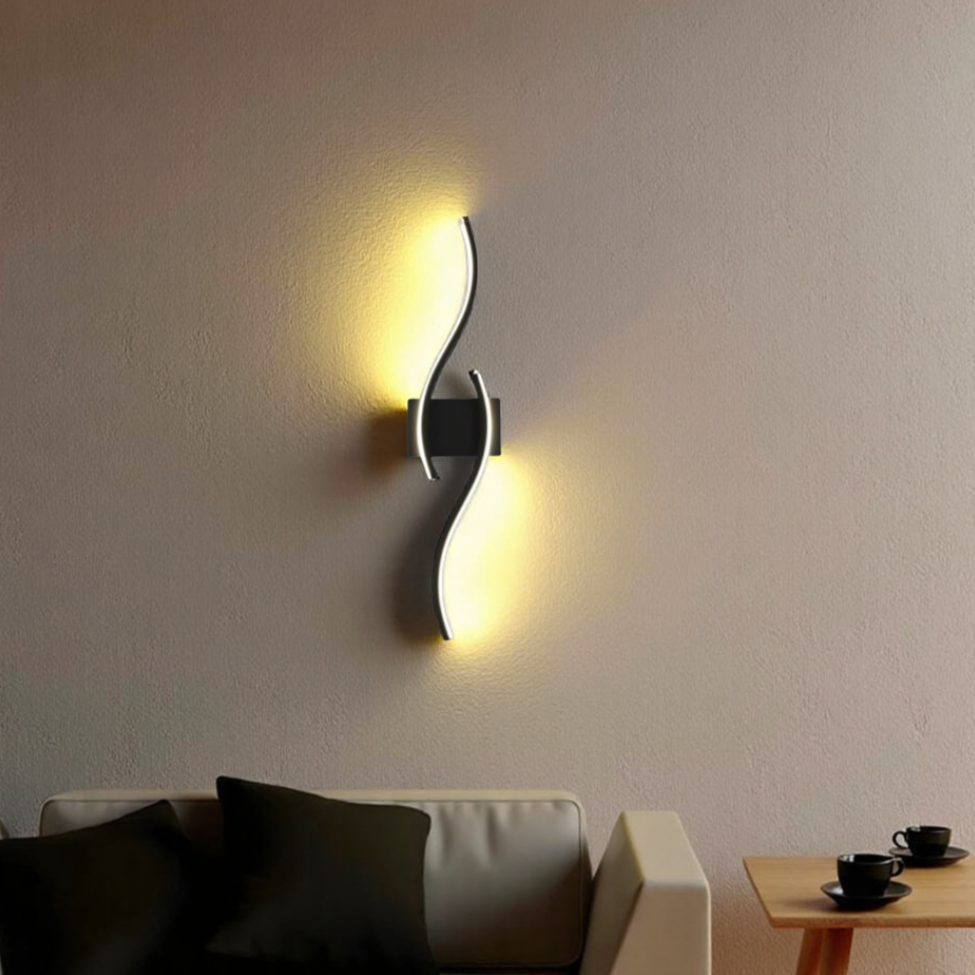 Skanto | Minimalistisk svart LED-vegglampe – Moderne fjernstyrt omgivelseslys