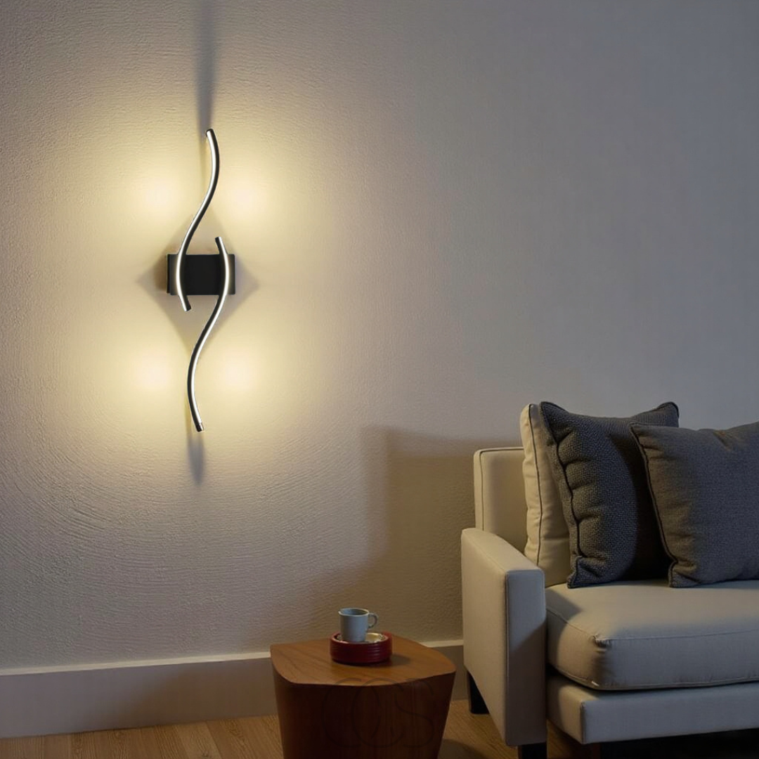 Skanto | Minimalistisk svart LED-vegglampe – Moderne fjernstyrt omgivelseslys